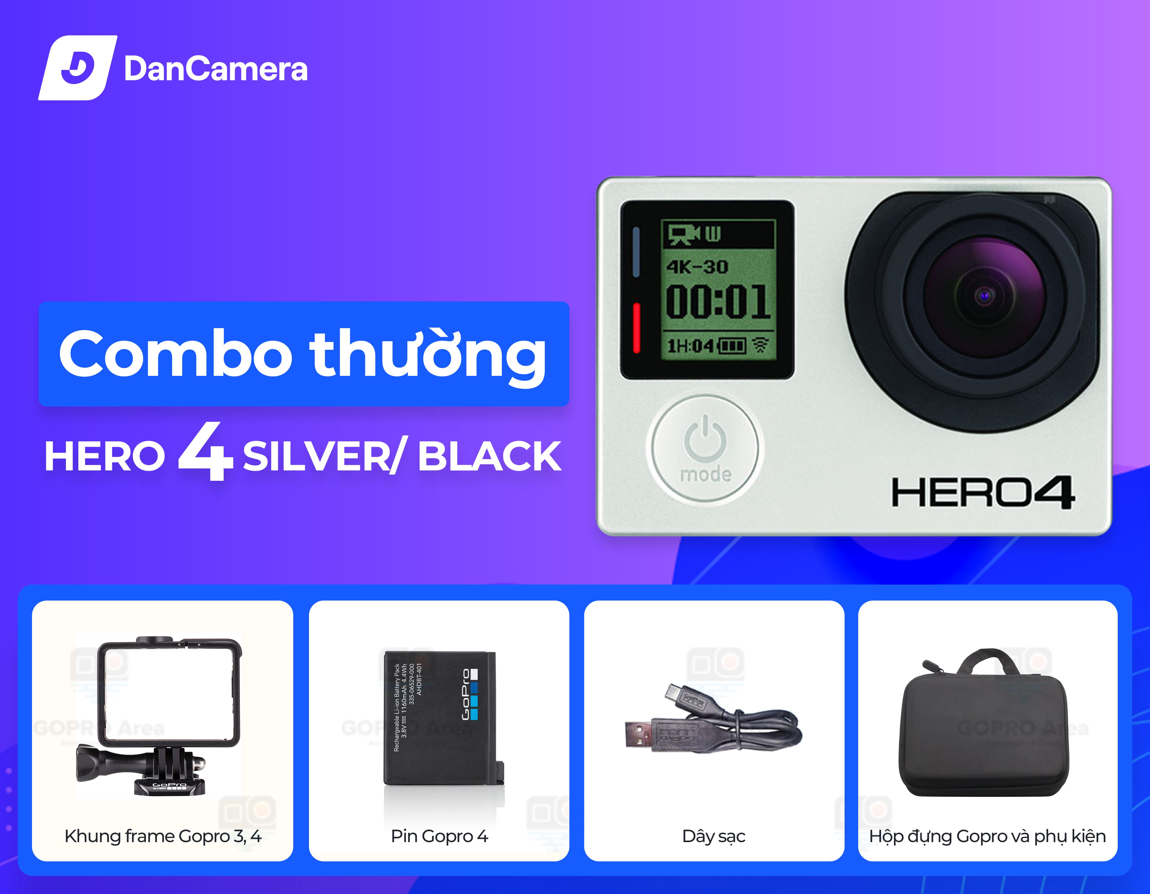 Gopro Hero 4 silver  - Bảo hành 1 đổi 1 trong 12 tháng