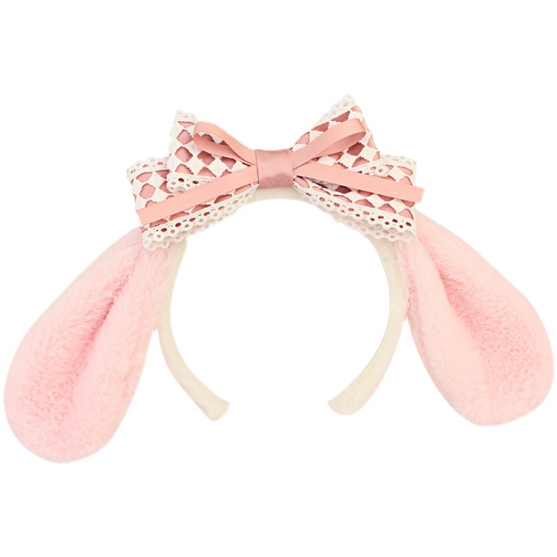 Băng đô cài tóc tai thỏ phối ren hồng đáng yêu yb5 sanrio cinnamoroll melody by5