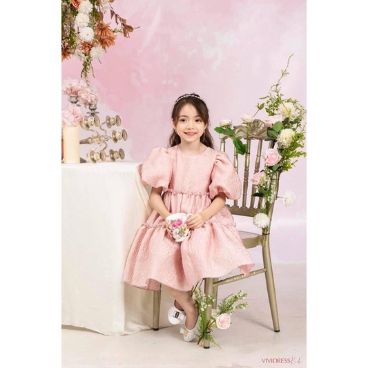 Váy tafta cổ U xoè Baby Doll -0421 004