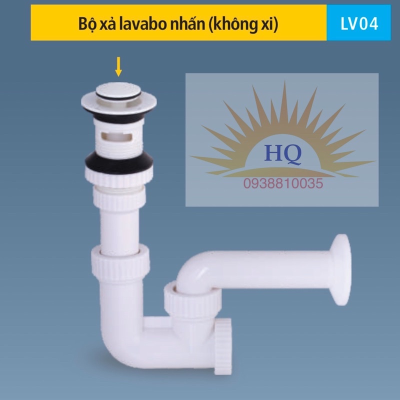 Xi phông bộ xả chậu rửa lavabo nhựa Hùng Anh - Bộ xả Lavabo