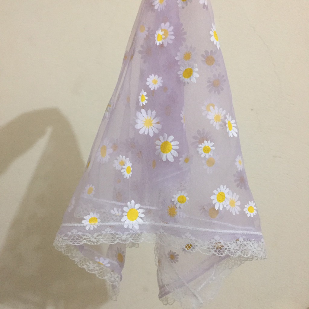 Khăn Bandana Ren Hoa Cúc Trắng