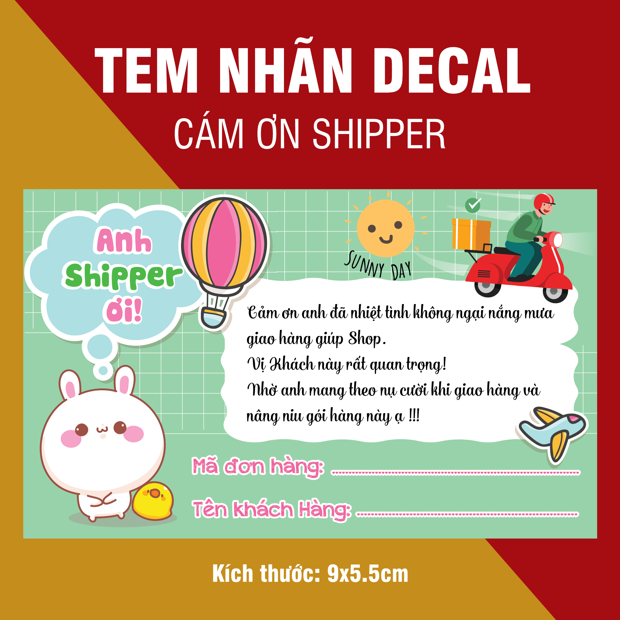 100 Nhãn dán, tem decal có keo sẵn cám ơn shiper, Quay Video Kiểm Tra Đơn Hàng