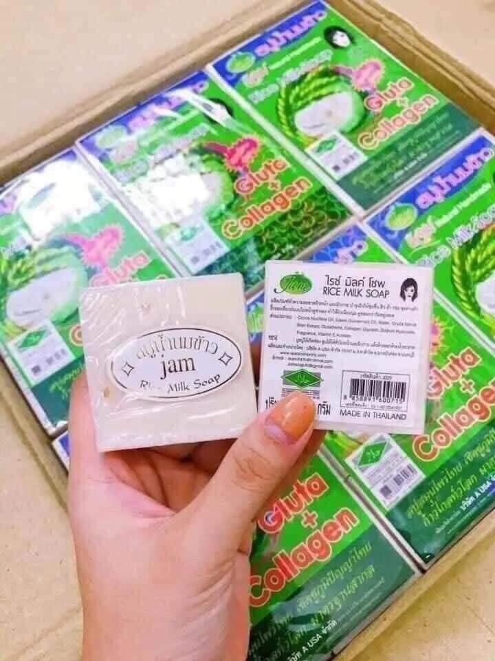 Xà bông gạo Jam Thái Lan (1 lốc 12 cục)
