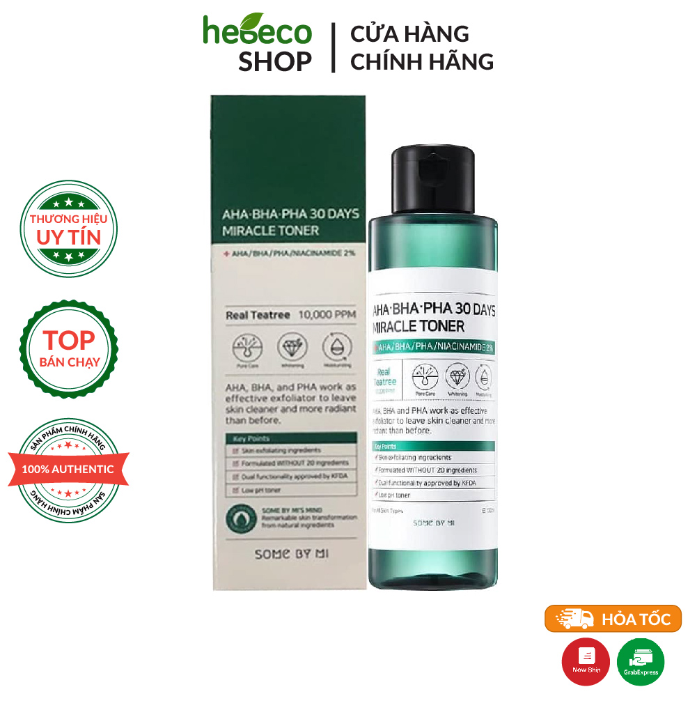 Nước hoa hồng mụn some by mi aha bha pha 30 days miracle toner 150ml - hàn quốc, cam kết hàng đúng mô tả, chất lượng đảm bảo an toàn đến sức khỏe người sử dụng