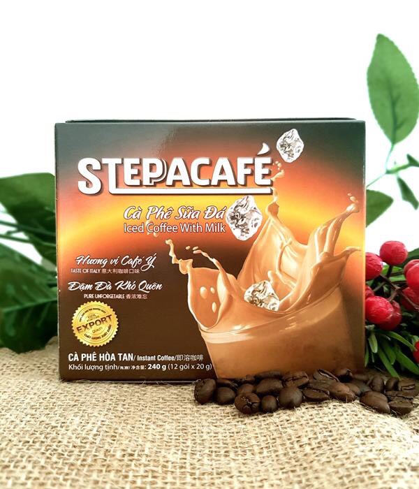 SteppaCafe - Cà Phê hòa tan Sữa Đá 15 gói hộp, cafe hòa tan, cà phê sữa đá