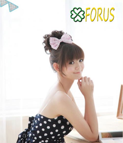 Búi tóc cột xoăn xù J25C, màu [nâu đỏ 2/33]