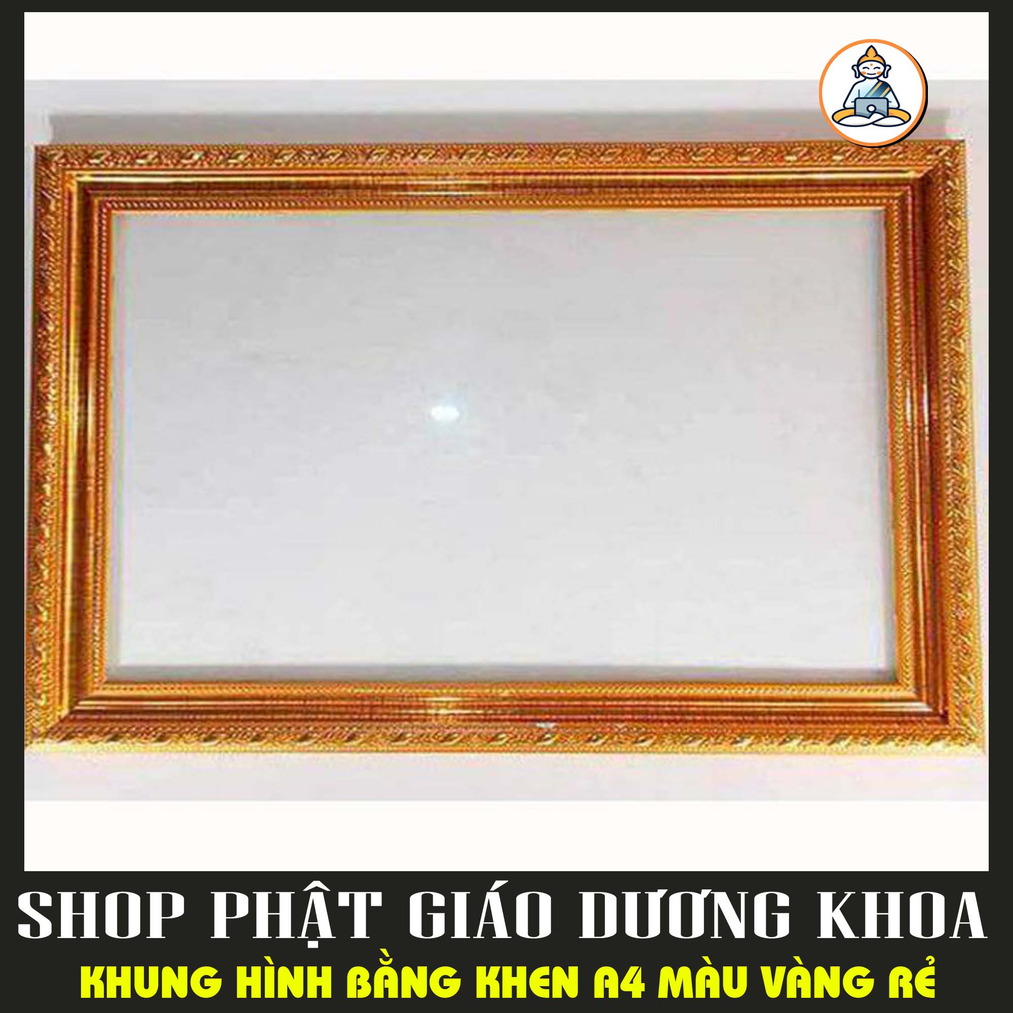 KHUNG BẰNG KHEN A4 VÀNG MICA CỰC ĐẸP