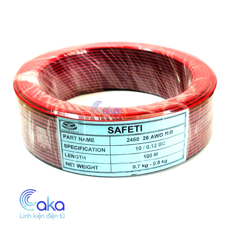 Cuộn 100M DÂY ĐIỆN ĐÔI ĐỎ ĐEN 2468 ( ĐỒNG 100% )