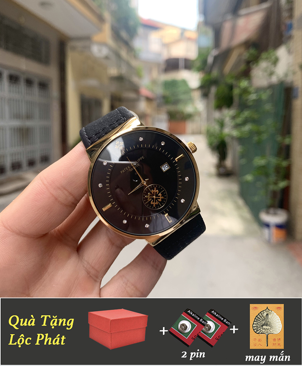 Đồng hồ nam chạy kim rốn dây da cao cấp
