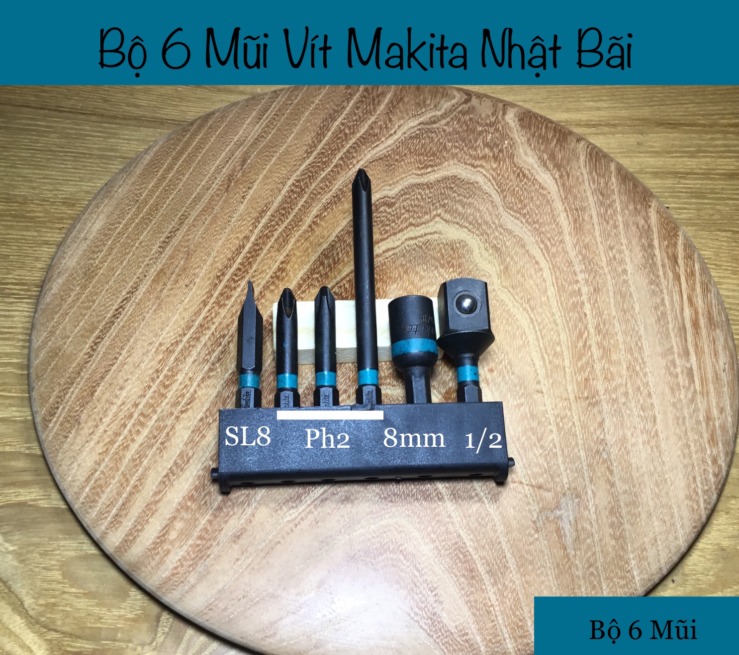 Bộ Mũi Vít Makita Nhật Bãi 6 Mũi