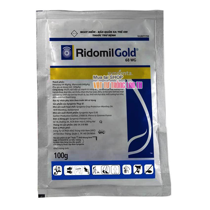 Trừ bệnh sương mai, thán thư cây trồng RidomilGold 68WG - 100g