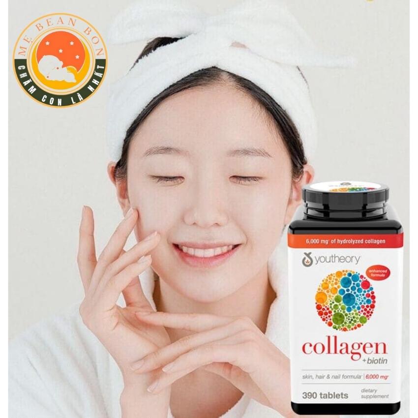 Collagen Youtheory +Biotin (390v) Type 1,2&3 Từ Mỹ
