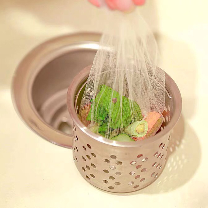 Túi lưới lọc rác - túi lọc cặn  giúp thoát nước và giữ lại tất cả rác thừa lại trong bồn rửa chén.