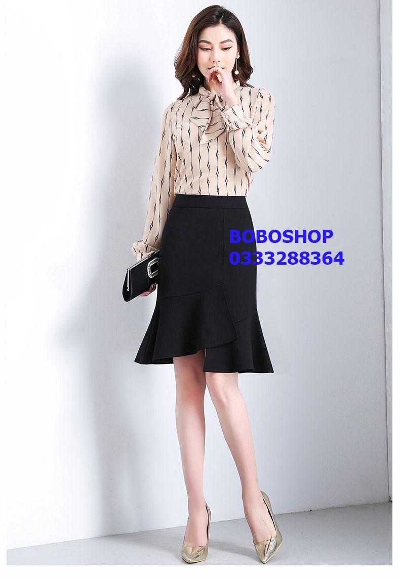 Chân váy gợn sóng tà xéo Lyly