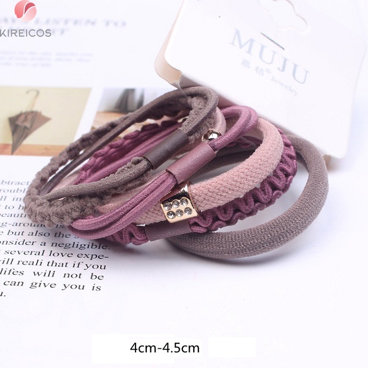 [HCM]Set 6 Dây Cột Tóc Đơn Giản Nhiều Màu - kireicos