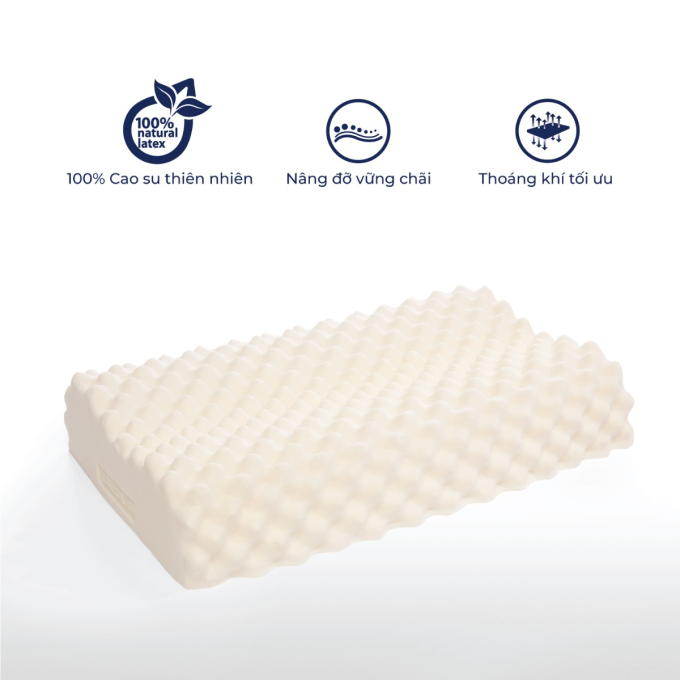 Gối nằm Cao Su Thiên Nhiên Liên Á Massage  Convoluted 38x60x12cm.