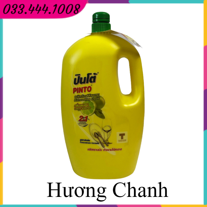 Nước rửa chén đậm đặc pinto thái lan 1800ml - hương kiwi , hương chanh - gò vấp