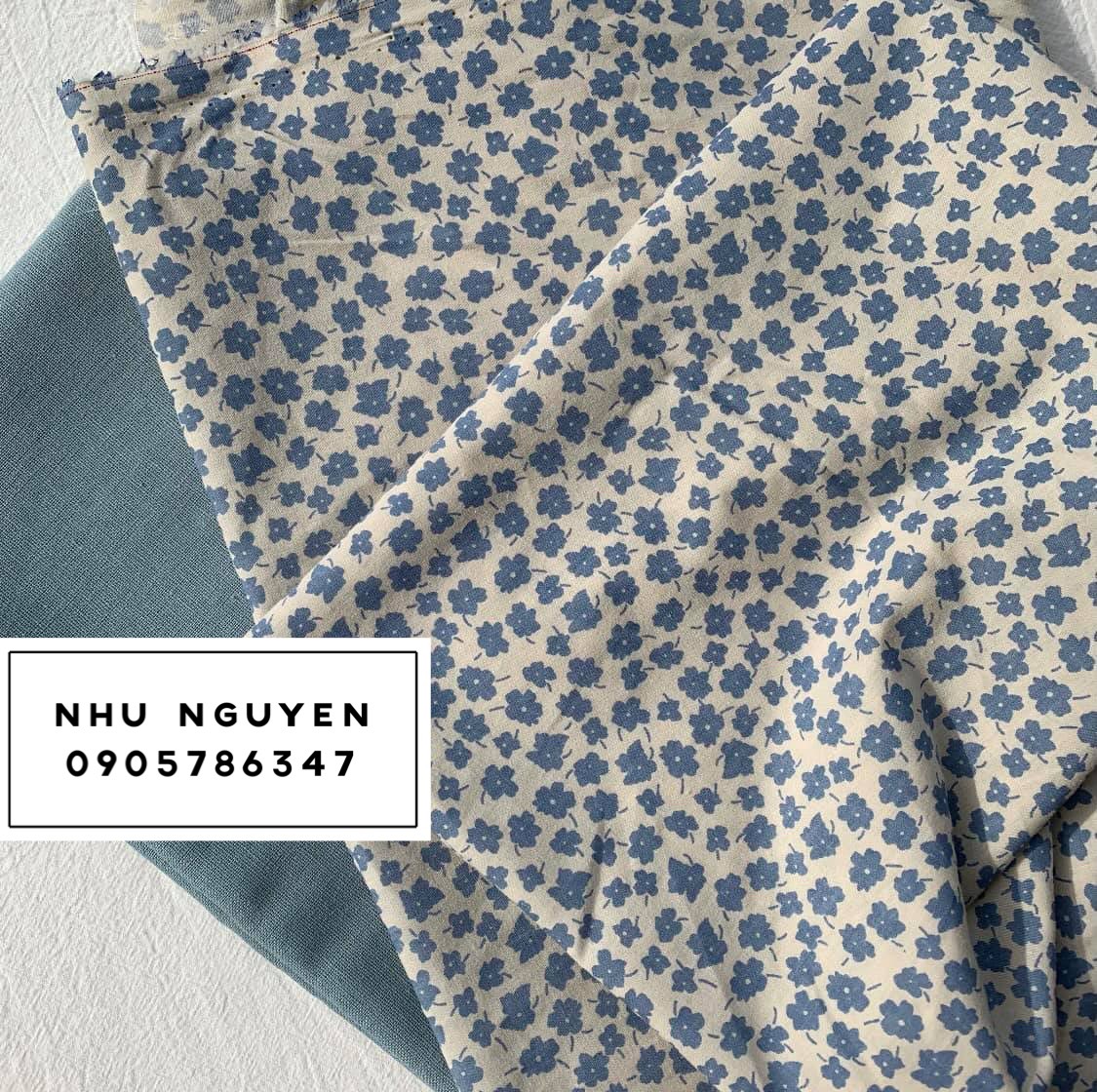 Vải Linen Bột In Hoa Bản Thiết Kế