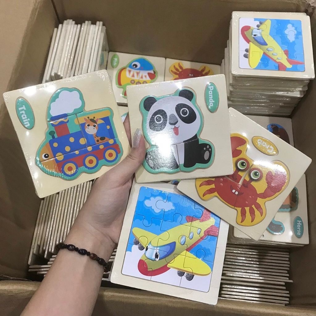 [Trò Chơi Ghép Gỗ] Đồ Chơi/Tranh Xếp Hình Các Con Vật, Nhiều Mẫu Mã Hấp Dẫn, Ngộ Nghĩnh