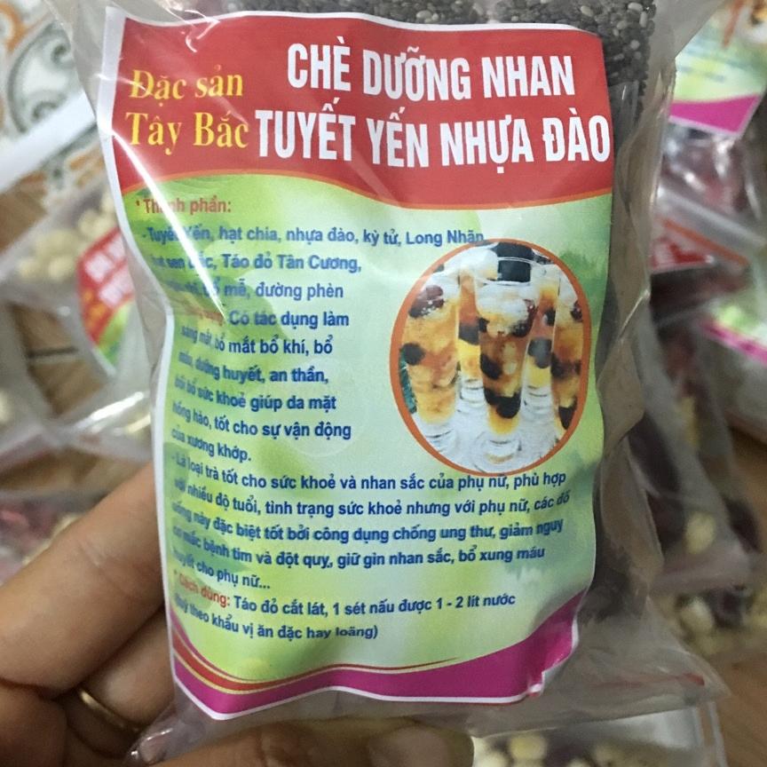 set trà dưỡng nhan tuyết yến nhựa đào