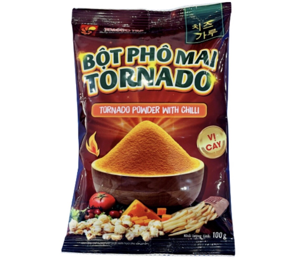 Gói 100g Bột Phô Mai Tornado VỊ Cay Nồng