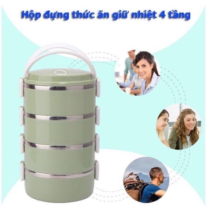 CẶP LỒNG CƠM INOX GIỮ NHIỆT LÚA MẠCH 4 TẦNG