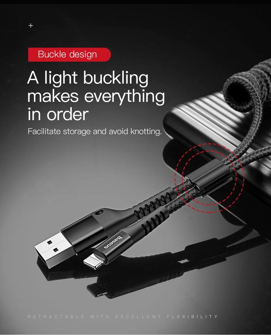 Cáp sạc Lightning dây xoắn đàn hồi Baseus Fish Eye Spring Data dùng cho iPhone / iPad (2A, 1M, Spring Fast Charging Data Lightning Cable) - Phân phối bởi Vietstore