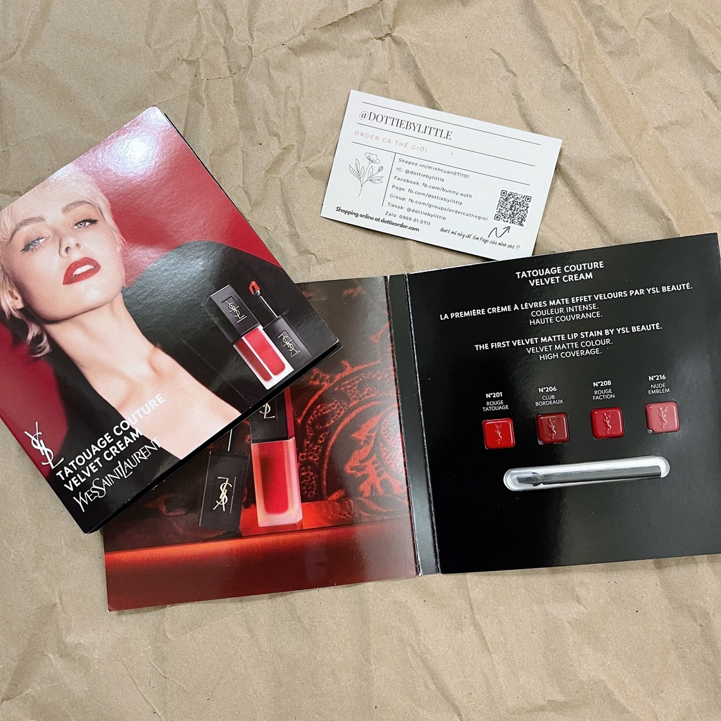 Sample son các hãng YSL, TOMFORD, BBR, MAC...