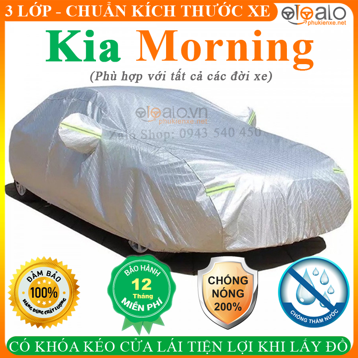 Bạt phủ Ô Tô Kia Morning CAO CẤP Cách Nhiệt Bạt phủ xe ô tô Kia Morning Bạt che ô tô Kia Morning Bạt trùm xe ô tô Kia Morning
