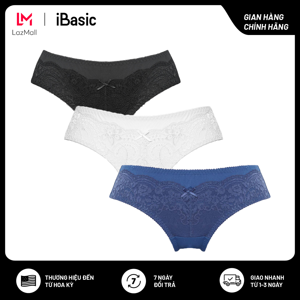 Combo 3 quần lót nữ bikini micro iBasic V122