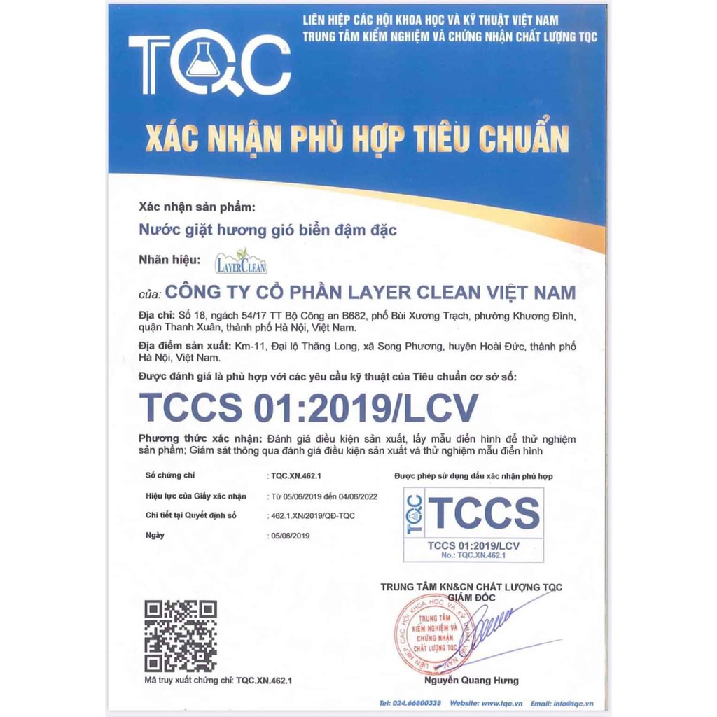 Nước giặt hữu cơ Layer Clean hương gió biển 2L