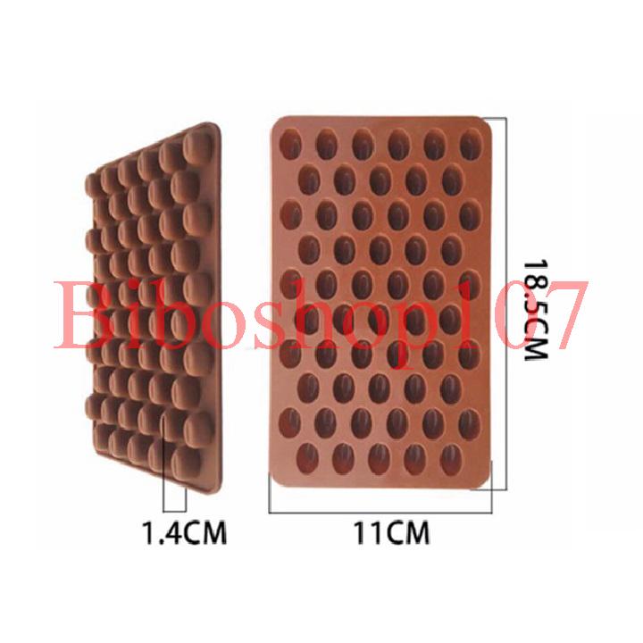 Khuôn silicon làm thạch, rau câu, socola 55 hạt cà phê