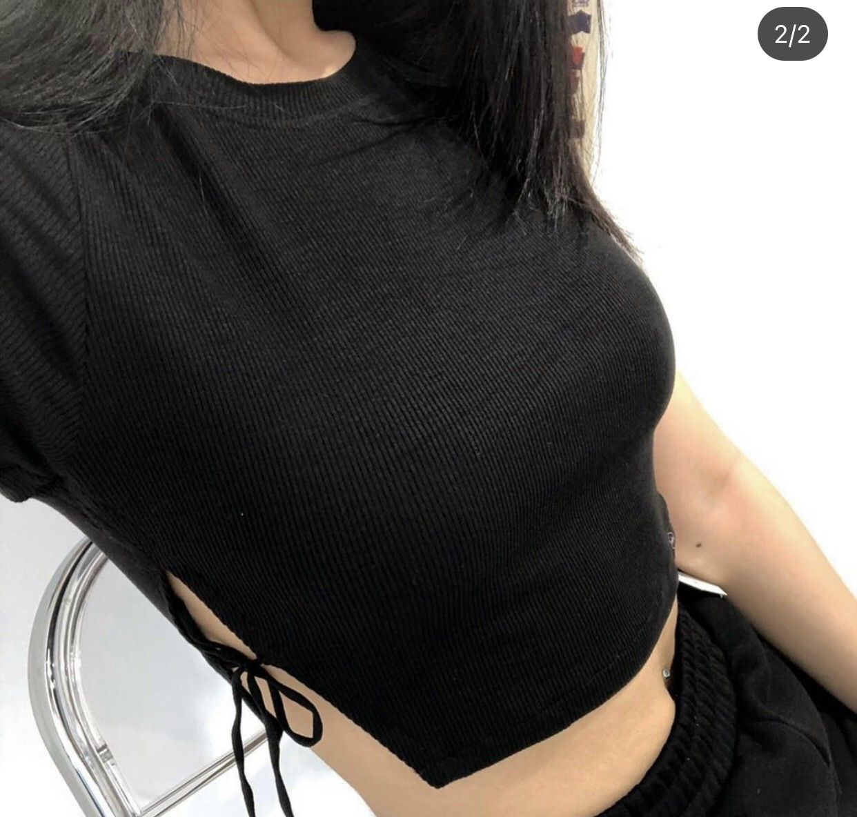 Áo croptop cột dây trơn đơn giản cực xinh