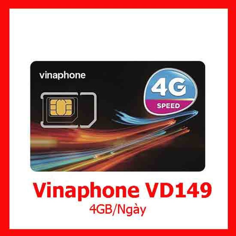 Sim 3G/4G Vinaphone VD149 tặng 4GB/ngày - 0 đồng