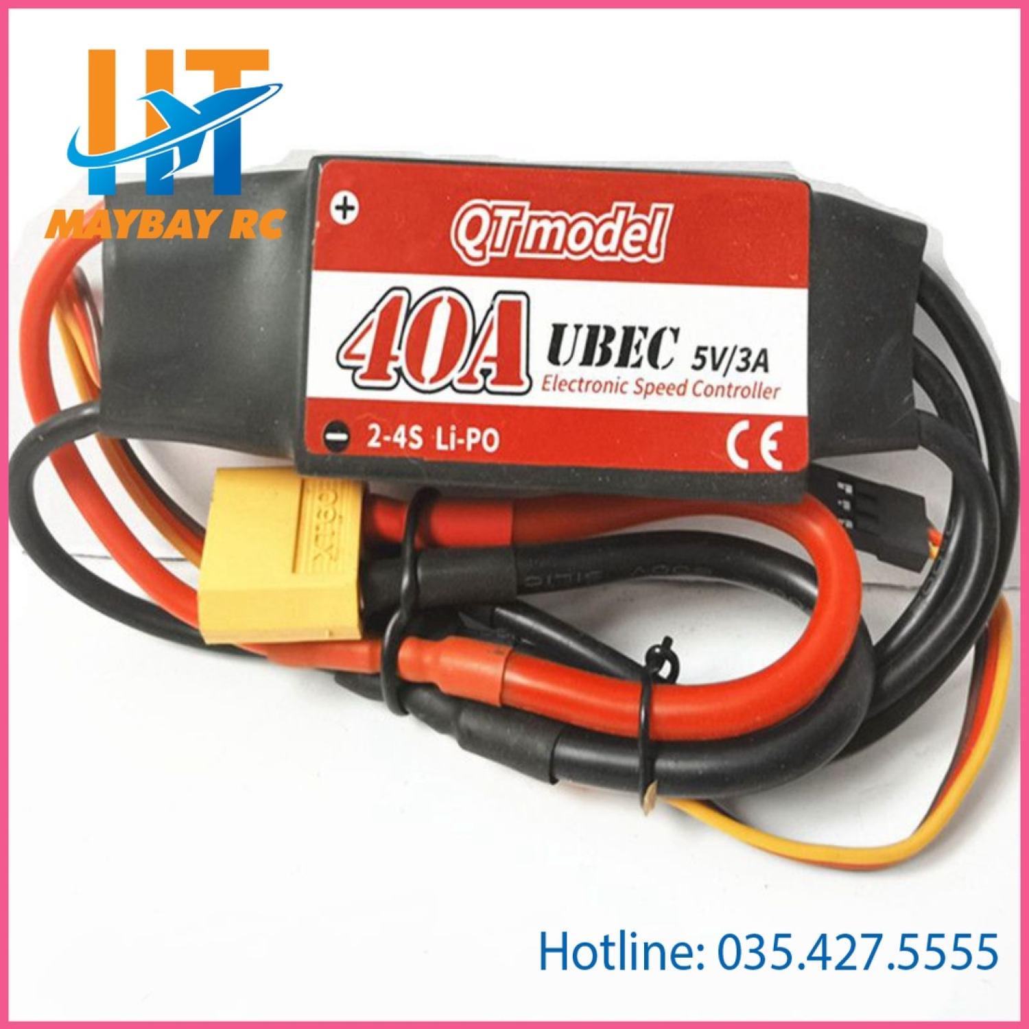 Bộ điều tốc esc 40a 2-4s qtmodel cho máy bay rc