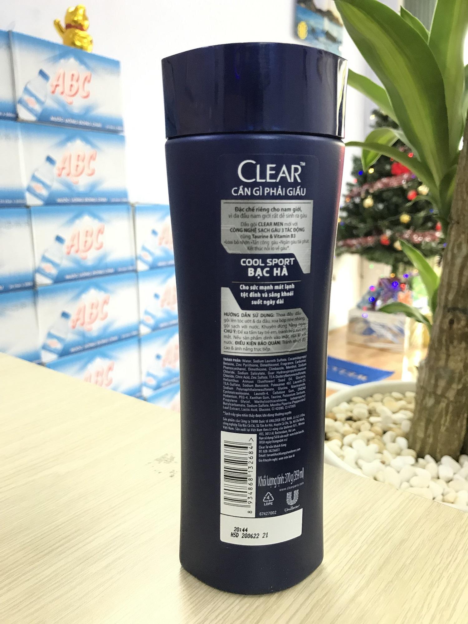 Dầu gội Clear men 370g