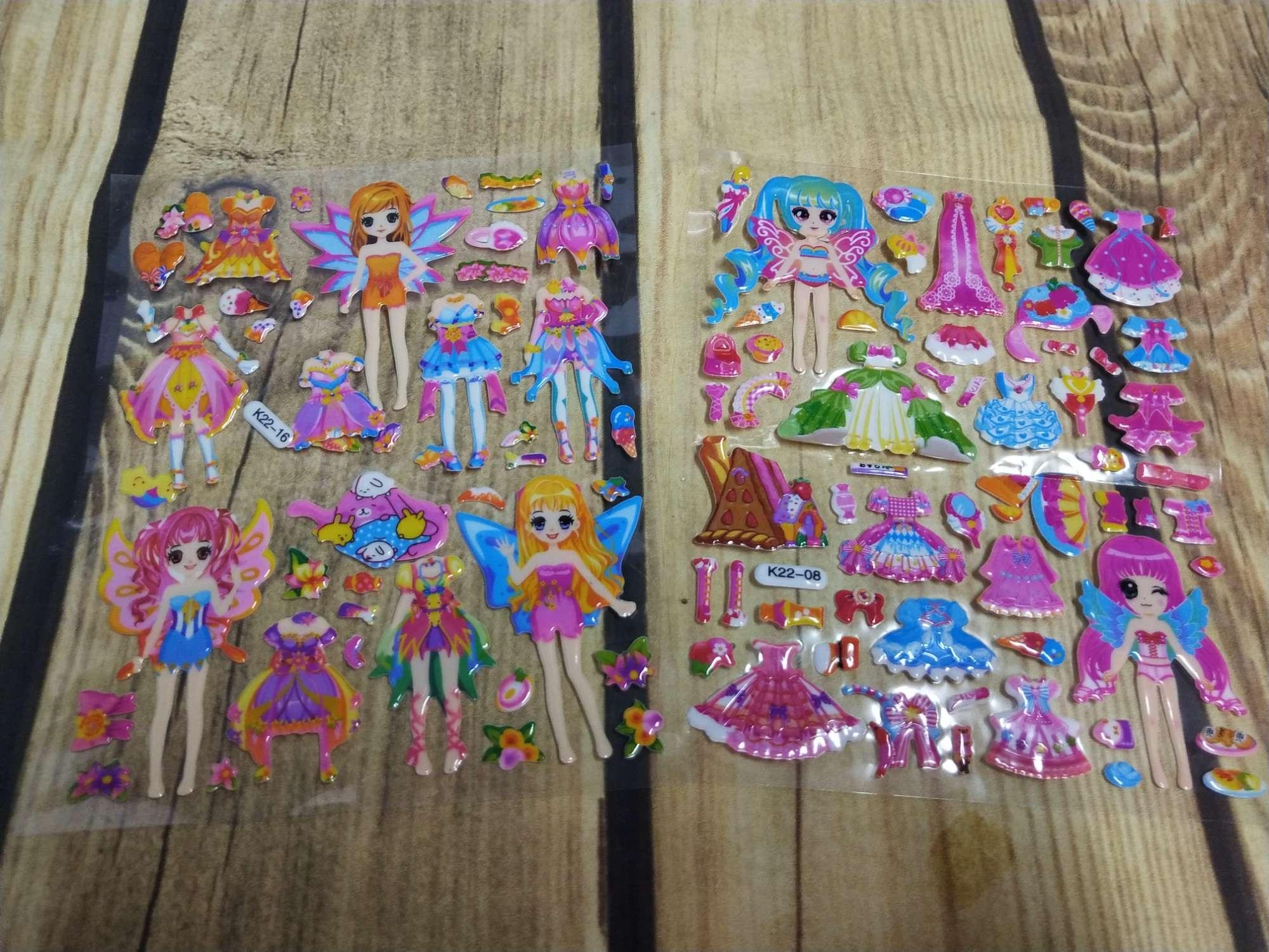 Bộ 4 tấm hình dán thay đồ búp bê (sticker)