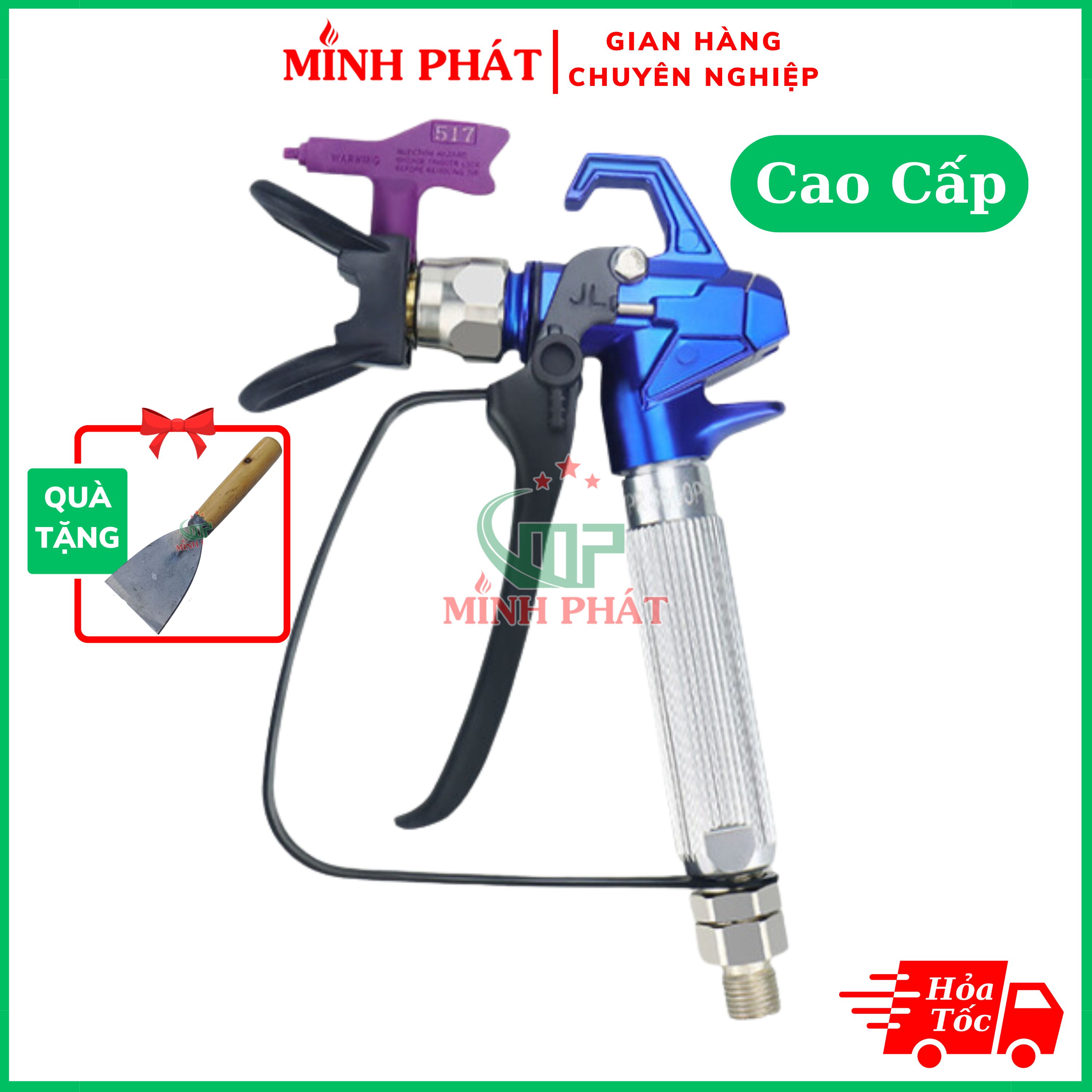 Súng phun sơn nước minh phát tay cầm đen zt-888 xanh dương - đỉnh cao của hiệu suất sơn phun