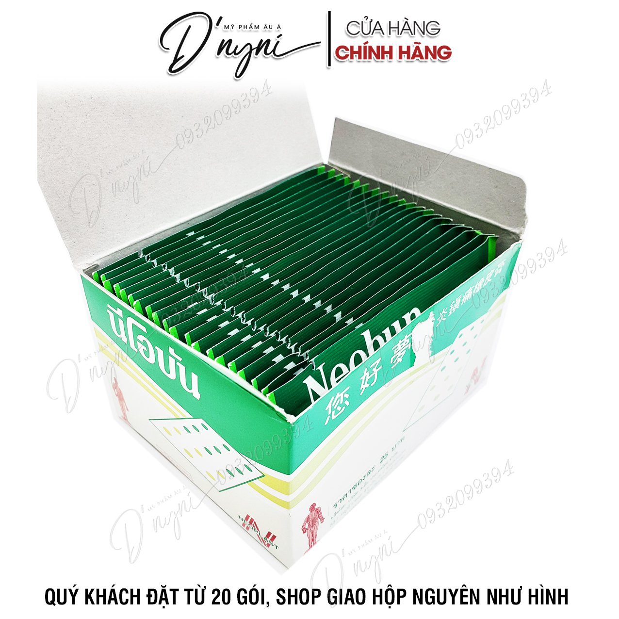 (Gói 10 miếng) Cao Dán Giảm Đau Neobun Menthol Plaster Thái Lan