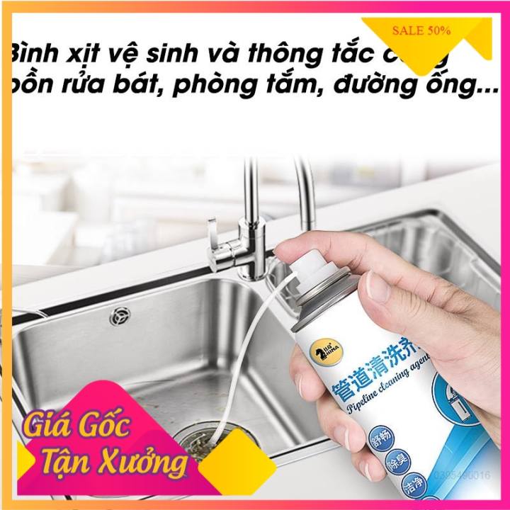Xịt bọt vệ sinh đường ống cống , thoát nước, khử mùi hôi, Loại Bỏ mảng bám, đánh bay chất bẩn, an toàn hiệu quả cao