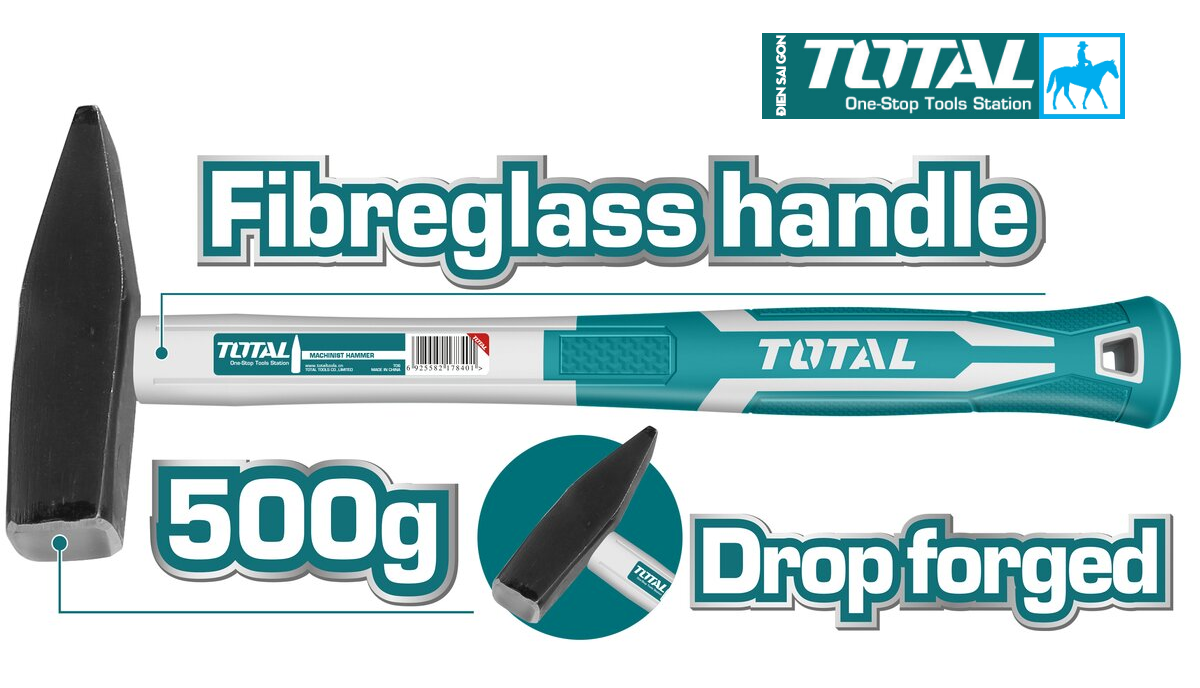 Búa thép cán nhựa đóng đinh cơ khí 1000g 370mm total tht7110006