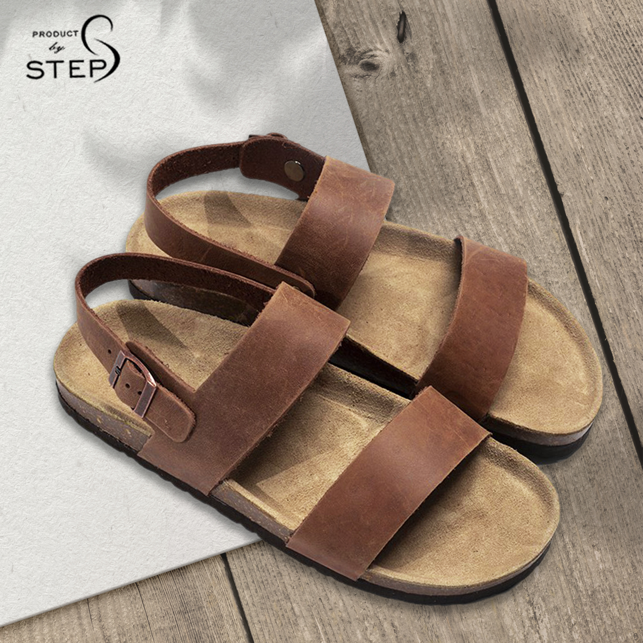 [Sandal] Giày Đế trấu Da thật Quai đôi (size 35-45)