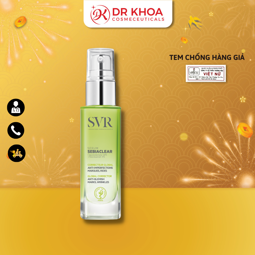 Serum giảm mụn svr sebiaclear kiềm dầu, ngừa thâm mụn 30ml