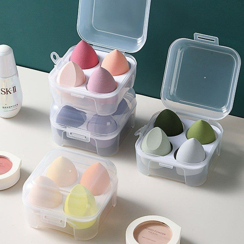 Set 4 mút, bông phấn trang điểm tán nền siêu mịn