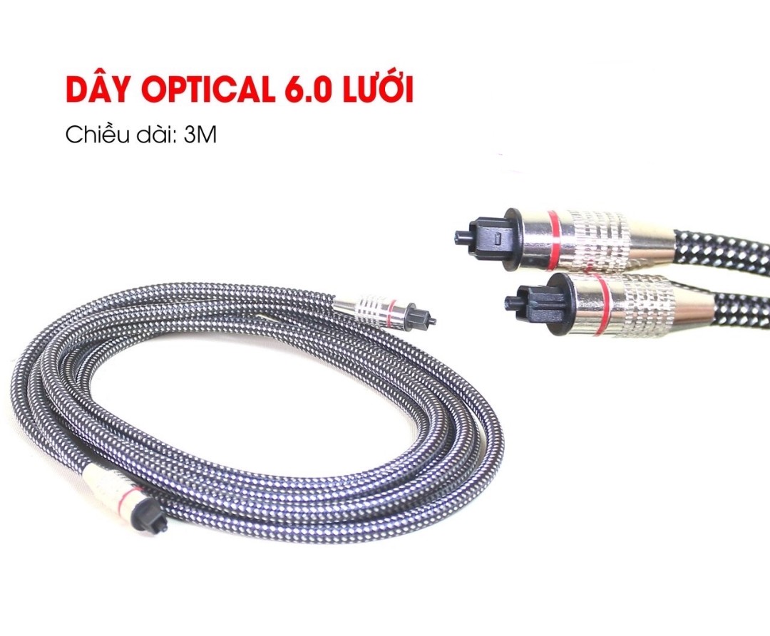 Dây Optical 6.0 dài từ 2m đến 3m, Cáp Audio quang Optical đường truyền chất lượng cao