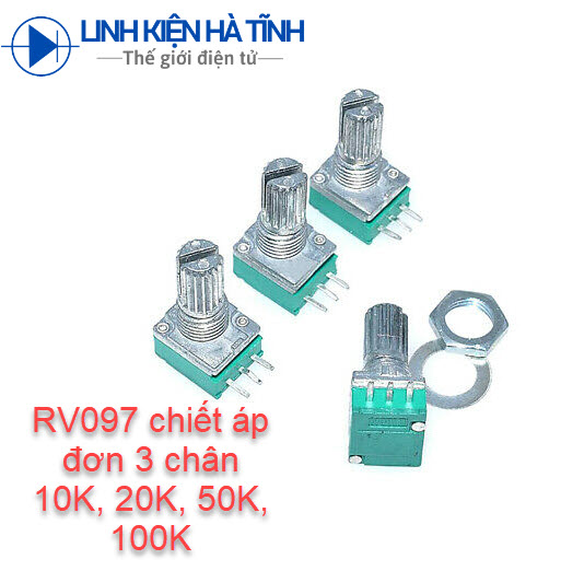 10 chiết áp rk097n đơn/đôi 10k / 20k / 50k / 100k chiều dài 15mm