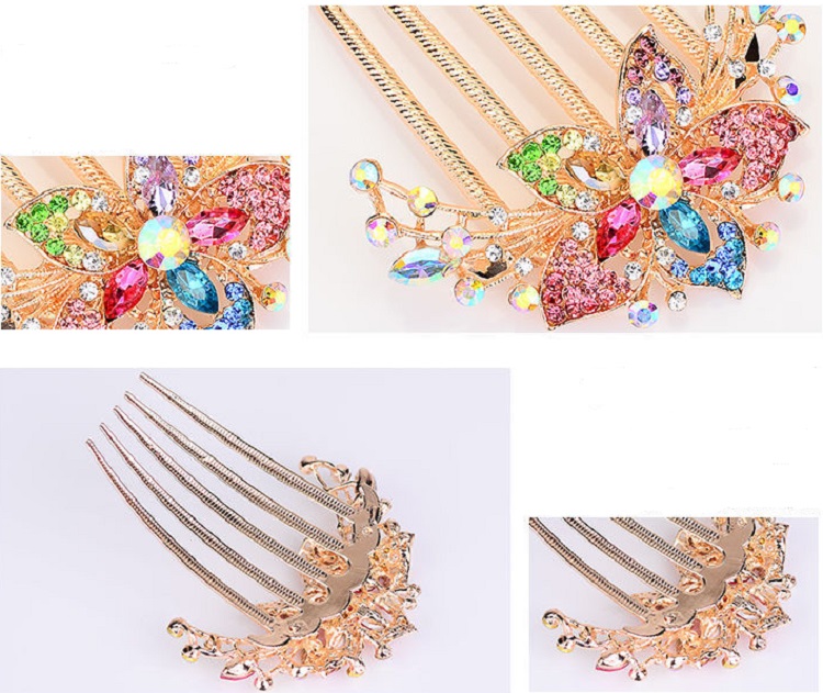 Kẹp Răng Lược Đính Đá Hoa Lấp Lánh