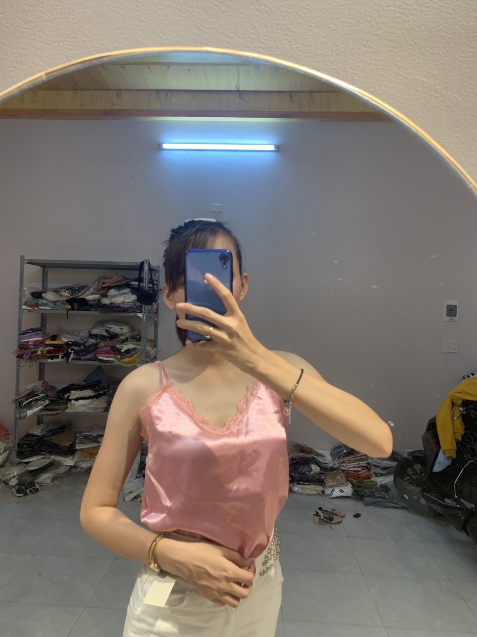 Áo 2 Dây Phi Lụa Phối Ren,Áo 2 Dây ,LY STORE