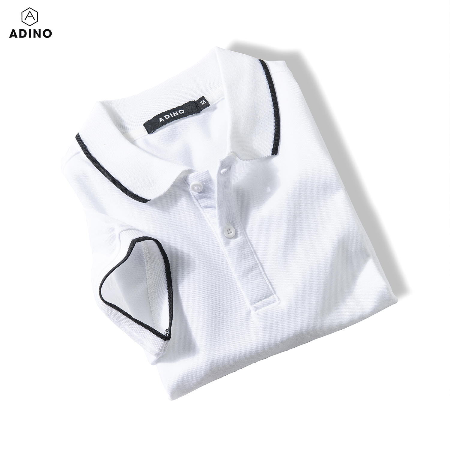 [nhập lazxuhuong1- giảm 20k đơn 149k|áo polo nữ adino màu đen phối bo viền vải cotton co giãn dáng slimfit trẻ trung năng động