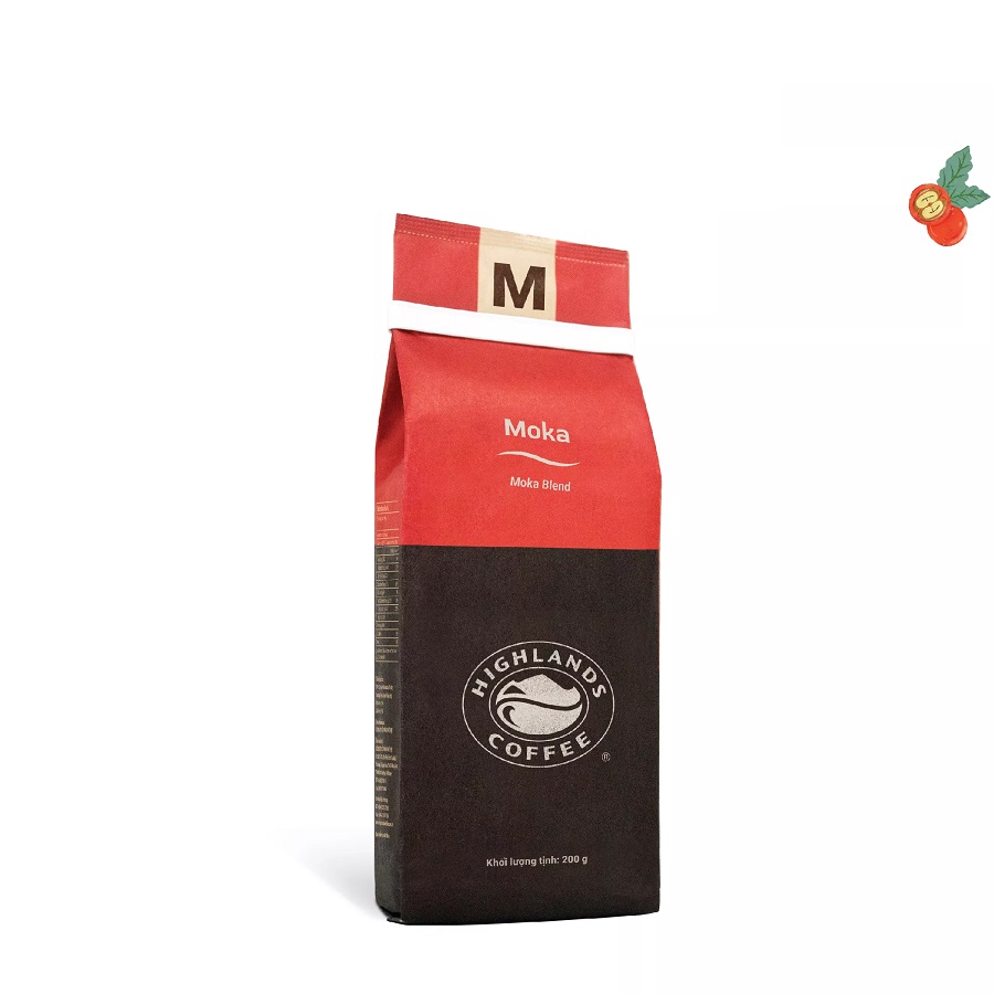 Cà phê Rang xay Moka Highland Coffee 200g